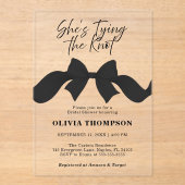 Black Bow  She's Tying the Knot Bridal Shower アクリル招待状 (正面)