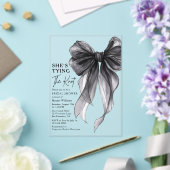 Black Bow She's Tying The Knot Bridal Shower アクリル招待状 (インサイチュ (ウェディング))