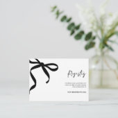 Black Bow She's Tying the Knot Bridal Shower エンクロージャーカード (スタンド正面)