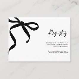 Black Bow She's Tying the Knot Bridal Shower エンクロージャーカード