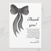 Black Bow She's Tying the Knot Bridal Shower サンキューカード (正面)