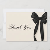 Black Bow She's Tying the Knot Bridal Shower サンキューカード (正面)