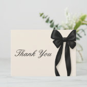 Black Bow She's Tying the Knot Bridal Shower サンキューカード (スタンド正面)