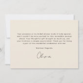 Black Bow She's Tying the Knot Bridal Shower サンキューカード (裏面)