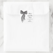 Black Bow She's Tying the Knot Bridal Shower  スクエアシール (バッグ)
