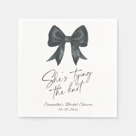 Black Bow She's tying the knot Bridal Shower スタンダードカクテルナプキン