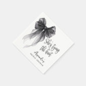 Black Bow Shes Tying The Knot Bridal Shower スタンダードカクテルナプキン (角)