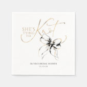 Black Bow She's Tying the Knot Bridal Shower スタンダードカクテルナプキン (正面)