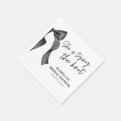 Black Bow She's Tying the Knot Bridal shower スタンダードカクテルナプキン (角)