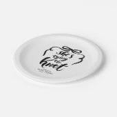 Black Bow She's Tying the Knot Bridal Shower ペーパープレート (アングル)