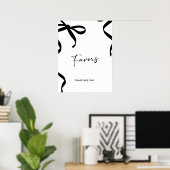 Black Bow She's Tying the Knot Bridal Shower ポスター (ホームオフィス)