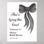 Black Bow She's Tying the Knot Bridal Shower ポスター (正面)