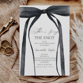 Black Bow She's Tying the Knot Bridal Shower 招待状