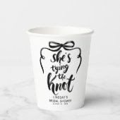 Black Bow She's Tying the Knot Bridal Shower 紙コップ (裏面)