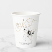 Black Bow She's Tying the Knot Bridal Shower 紙コップ (正面)