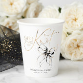 Black Bow She's Tying the Knot Bridal Shower 紙コップ