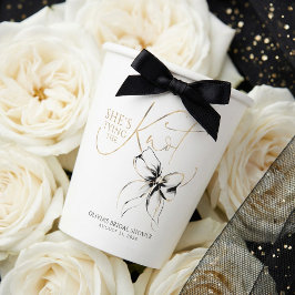 Black Bow She's Tying the Knot Bridal Shower 紙コップ