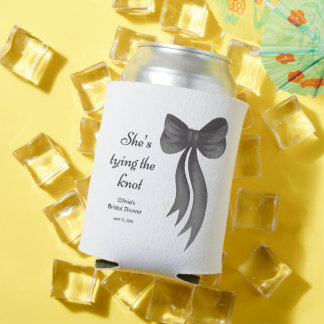 Black Bow She's Tying the Knot Bridal Shower  缶クーラー