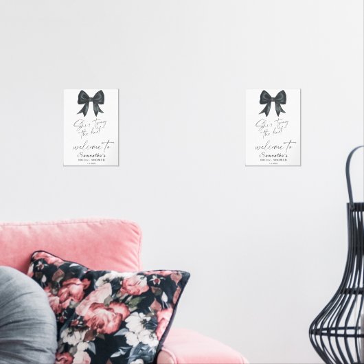 Black Bow She's tying the knot Bridal Welcome (リビング)