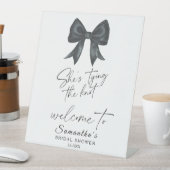 Black Bow She's tying the knot Bridal Welcome 台座サイン (インサイチュ)