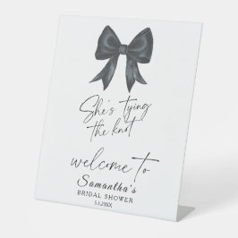 Black Bow She's tying the knot Bridal Welcome 台座サイン