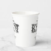 Black Bow She's Tying the Knot Chic Bridal Shower 紙コップ (左)