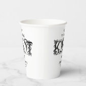 Black Bow She's Tying the Knot Chic Bridal Shower 紙コップ (右)