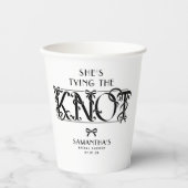 Black Bow She's Tying the Knot Chic Bridal Shower 紙コップ (正面)