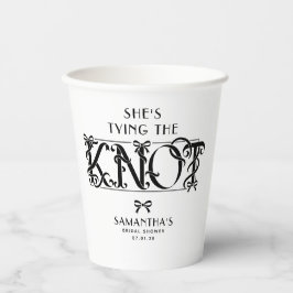 Black Bow She's Tying the Knot Chic Bridal Shower 紙コップ