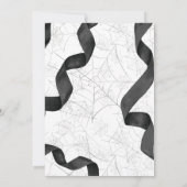 Black Bow Spider Web Coquette Halloween Birthday  招待状 (裏面)