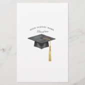 Black Bow Tassel Graduation Advice and Wishes Card (裏面)
