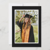 Black Bow Tassel Modern College Graduation Photo 招待状 (裏面)