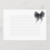 Black Bow Tying the Knot Bridal Shower Recipe Card エンクロージャーカード (裏面)