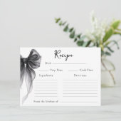 Black Bow Tying the Knot Bridal Shower Recipe Card エンクロージャーカード (スタンド正面)