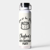 Black Bow Tying Up Her Thirties 40th Birthday ウォーターボトル (背面)
