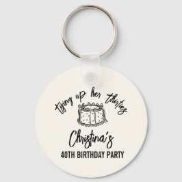 Black Bow Tying Up Her Thirties 40th Birthday キーホルダー