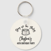 Black Bow Tying Up Her Thirties 40th Birthday キーホルダー (裏面)