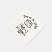 Black Bow Tying Up Her Thirties 40th Birthday スタンダードカクテルナプキン (角)