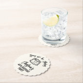 Black Bow Tying Up Her Thirties 40th Birthday ペーパーコースター (インサイチュ)