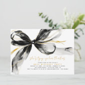 Black Bow Tying Up Her Thirties 40Th Birthday 招待状 (スタンド正面)