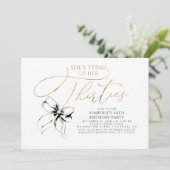 Black Bow Tying up Her Thirties 40th Birthday  招待状 (スタンド正面)