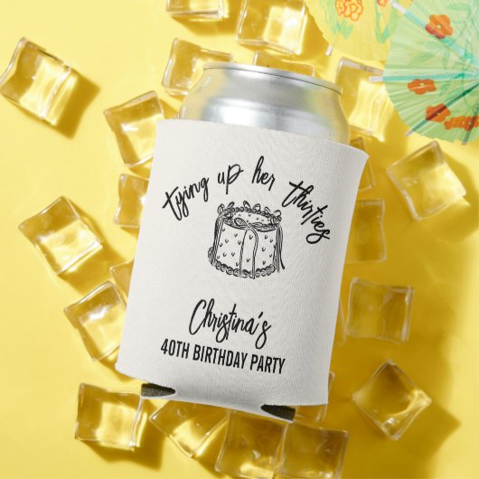 Black Bow Tying Up Her Thirties 40th Birthday 缶クーラー (インサイチュ 夏)