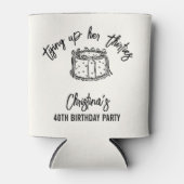 Black Bow Tying Up Her Thirties 40th Birthday 缶クーラー (正面)