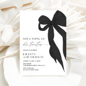 Black Bow Tying Up Her Twenties 30th Birthday 招待状