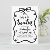 Black Bow Tying Up Her Twenties 30Th Birthday 招待状 (スタンド正面)