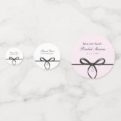 Black Bow With Pearl Old Money Bridal Shower コンフェッティ (正面)