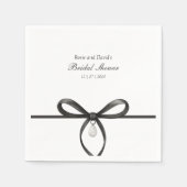 Black Bow With Pearl Old Money Style Bridal Shower スタンダードカクテルナプキン (正面)