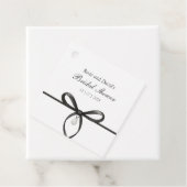 Black Bow With Pearl Old Money Style Bridal Shower フェイバータグ (インサイチュ)