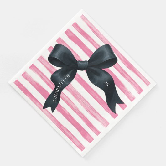Black Bow with Pink White Stripe Birthday (コーナー)