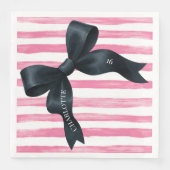 Black Bow with Pink White Stripe Birthday (正面)